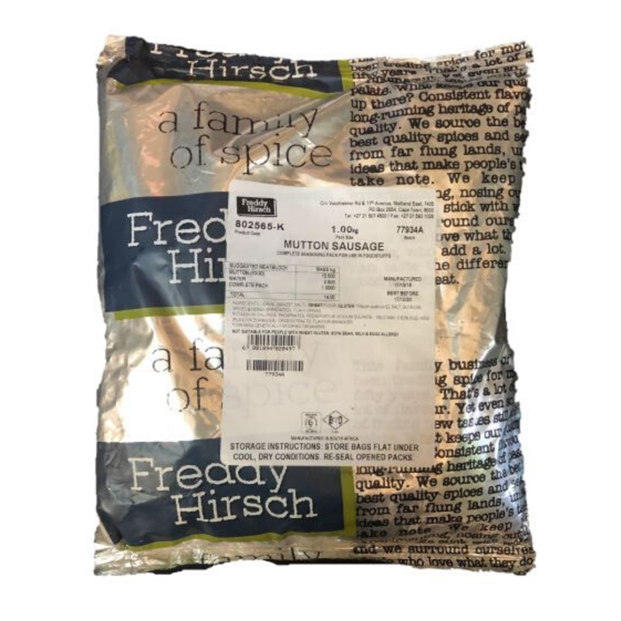 Freddy Hirsch Mutton Sausage Seasoning (1 Kg) from South Africa - AubergineFoods.com