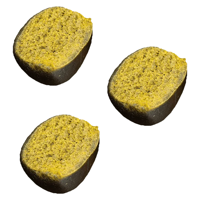 A close-up shot of the Frooty Hash Taster Pack, displaying three 0.7g portions arranged against a neutral backdrop.