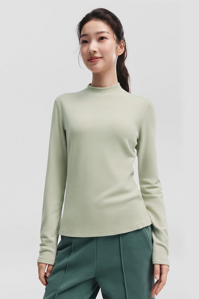 beneunder frostease womens medium warmth half turtleneck fleece base layer #color_cool gray