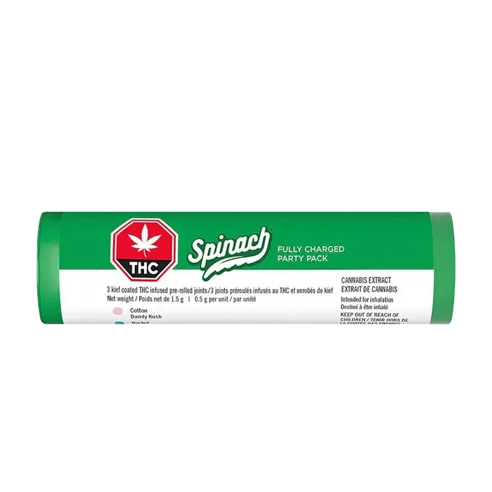 Front view of the Fully Charged Tropical Pack Infused Pre Rolled 3 x 0.5 g packaging, featuring a vibrant, branded design.