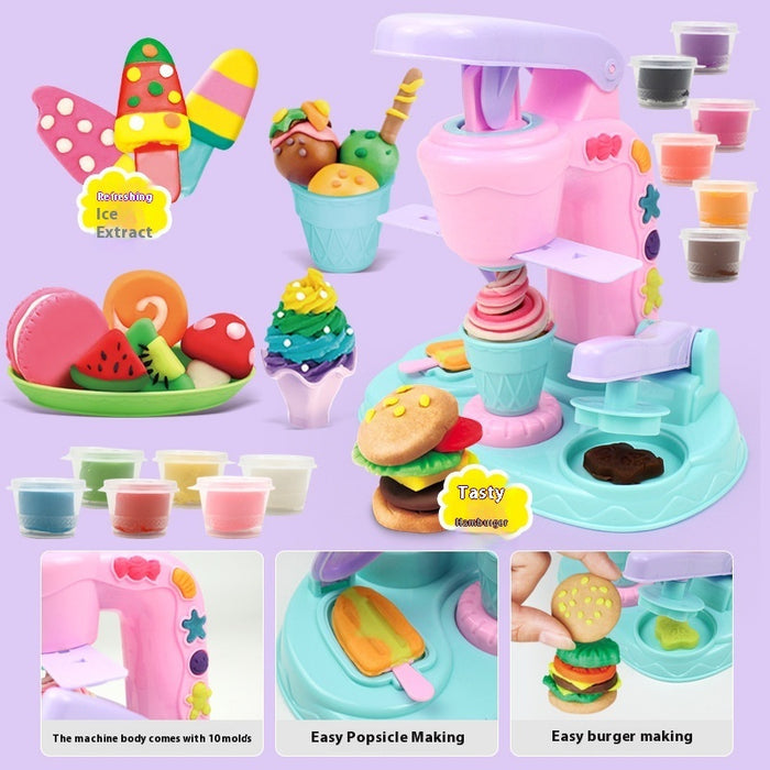 Fun Colored Clay Ice Cream Machine Children's Making Mold Suit Educational Toys 🇨🇳