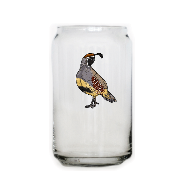 Gambel's Quail Beer Can Glass