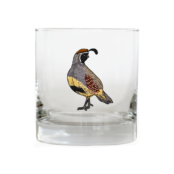 Gambel's Quail Whiskey Glass