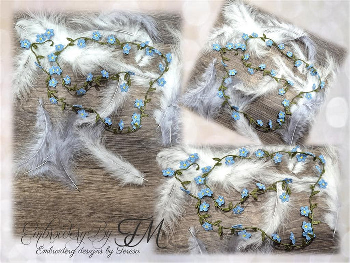 Garland with flowers/5x7 hoop