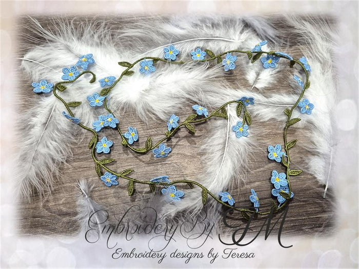 Garland with flowers/5x7 hoop