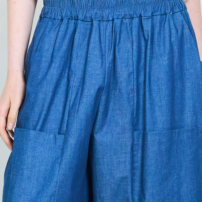 Gathered pocket wide leg cropped trousers wholesale
