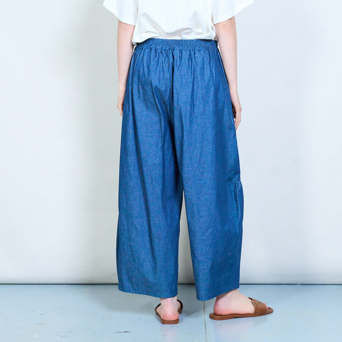 Gathered pocket wide leg cropped trousers wholesale