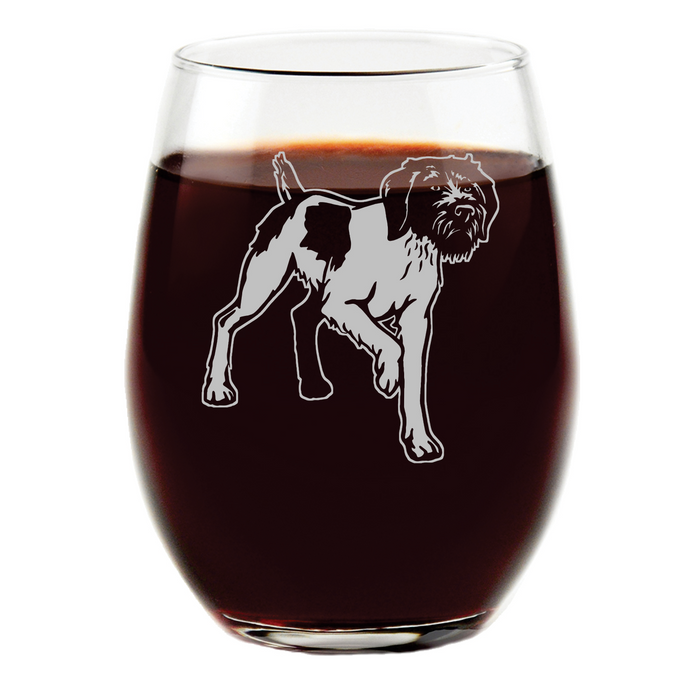 German Wirehair Stemless Wine Glass
