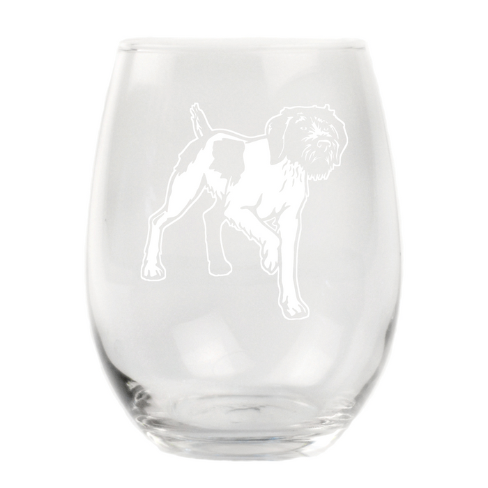 German Wirehair Stemless Wine Glass