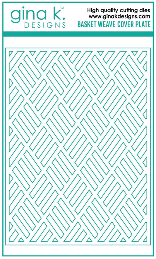 Gina K. Designs - Dies - Basket Weave Cover Plate. Our dies are compatible with most die cutting machines. Follow the manufacturer's instructions for your specific machine for cutting wafer thin dies. Available at Embellish Away located in Bowmanville Ontario Canada.