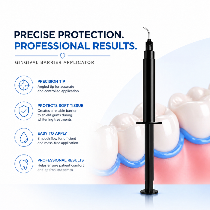 Gingival barrier applicator syringe for precise gum protection