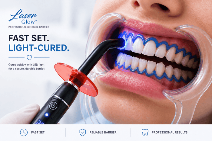 LED curing light curing gingival barrier gel