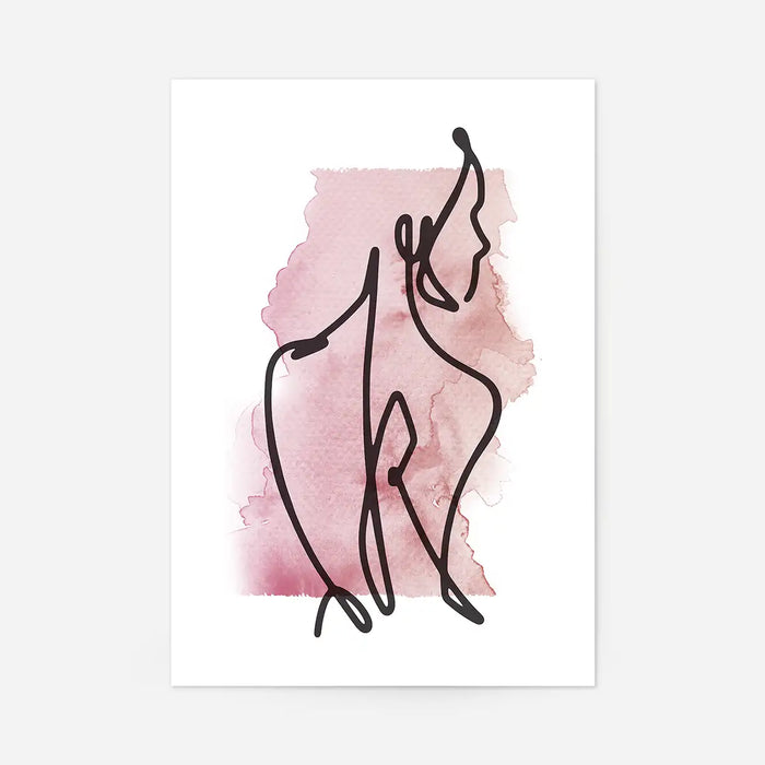 Glancing Watercolour Line Art Print