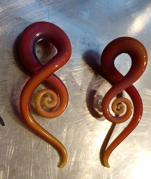GLASSHEART GLASS SQUID EARRINGS 2G