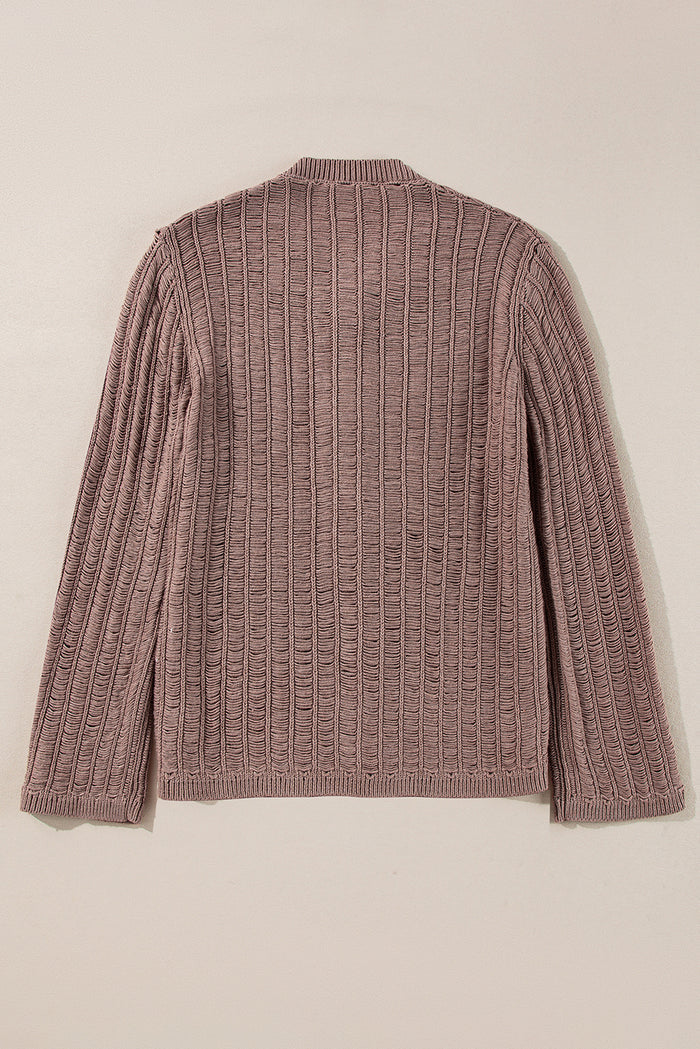 Goat Cut Out Textured Knit Buttoned Cardigan 🇨🇳