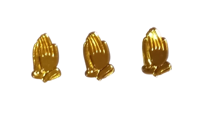 Gold Acrylic Praying Hands Acrylic Charms Capias 24 Pieces