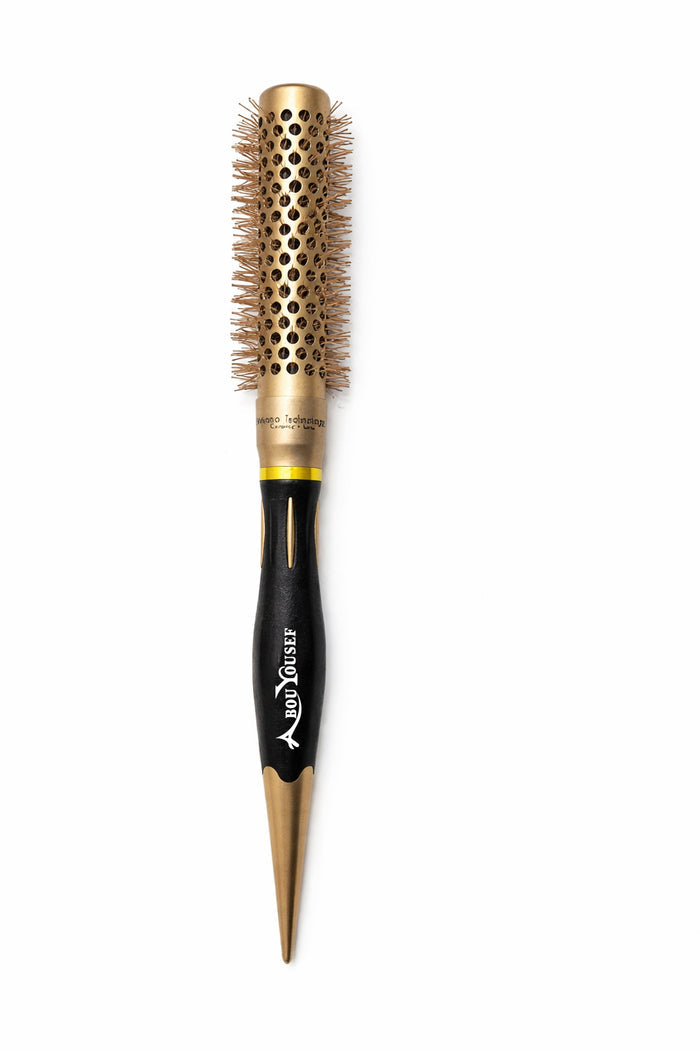 Gold and black professional hairbrush