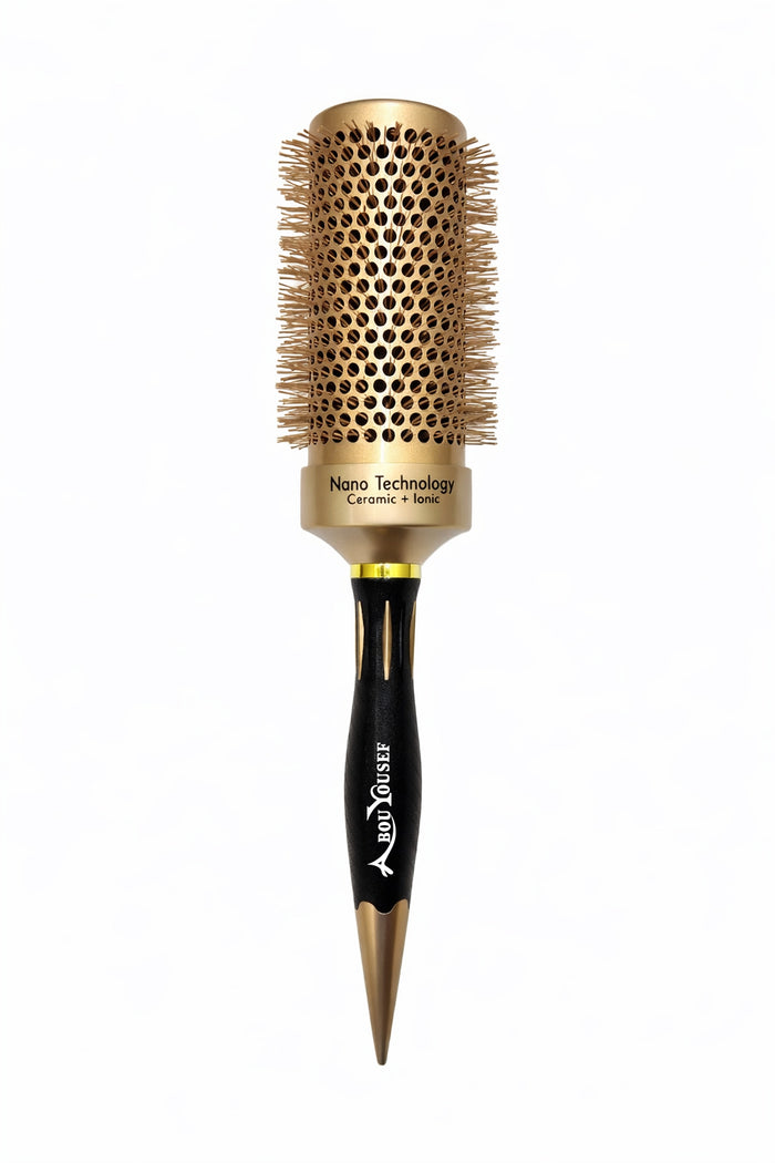 Gold and black professional hairbrush
