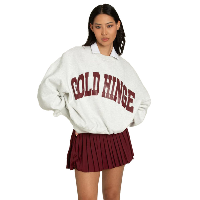HEATHER WHITE/MAROON / XS