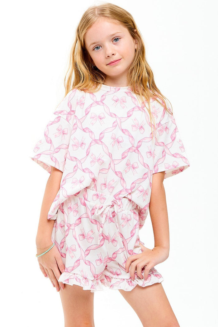 Good Girl Off White Ribbon Print PJ's
