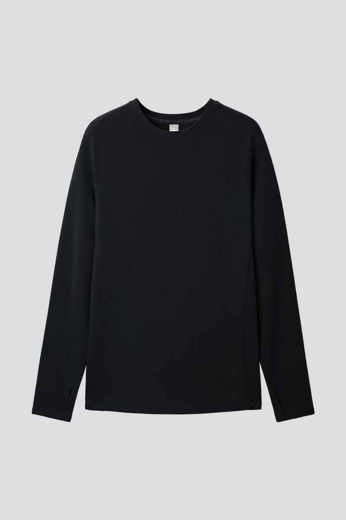 beneunder gopod womens memory cotton stretch long sleeve tee#color_black