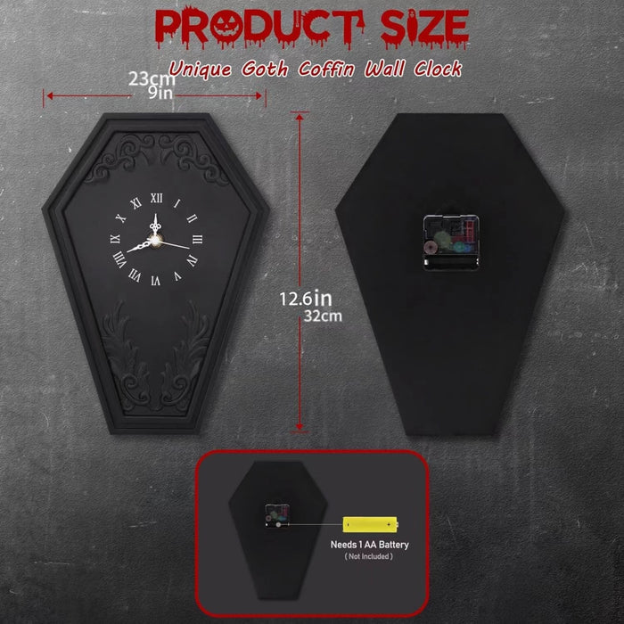 Gothic Coffin Dark Style Wall Clock 🇨🇳