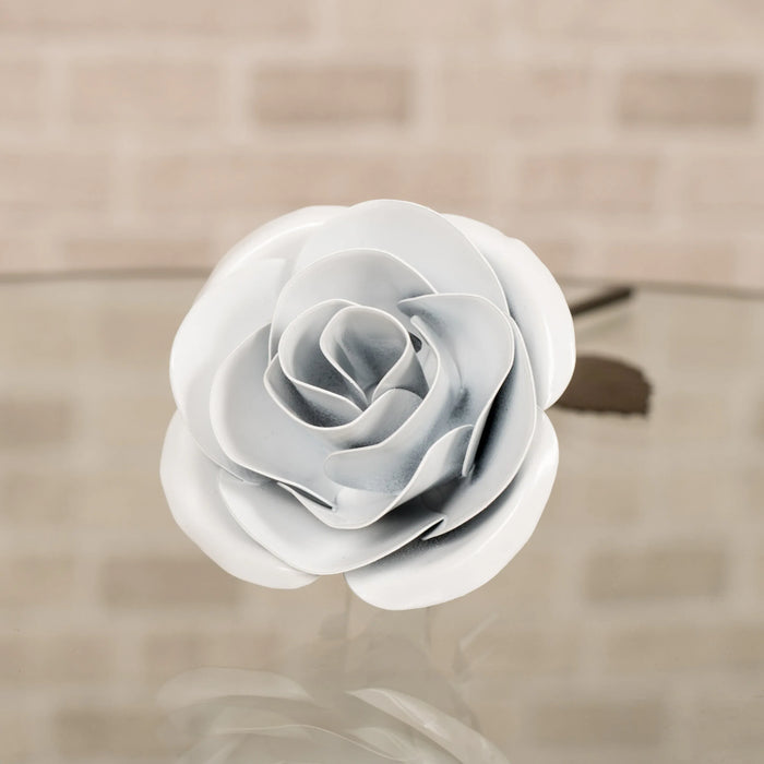 Hand-Forged Iron White Rose - Old West Iron