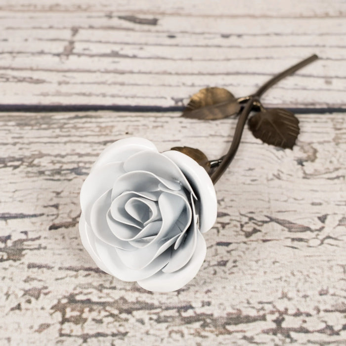 Hand-Forged Iron White Rose - Old West Iron