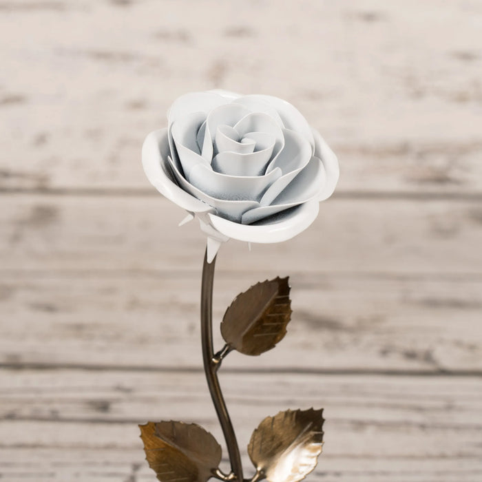 Hand-Forged Iron White Rose - Old West Iron