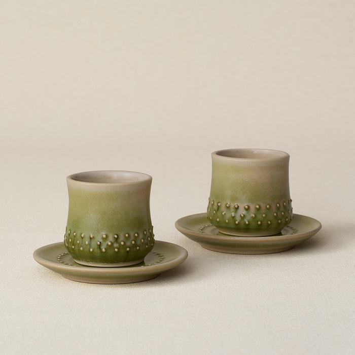 Hand-thrown espresso cup set by Rookwood Pottery
