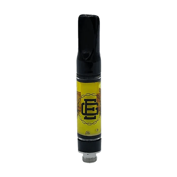 Front view of the Hard Hitters Cloudberry Vape Cartridge with a silver tip, against a plain white background.