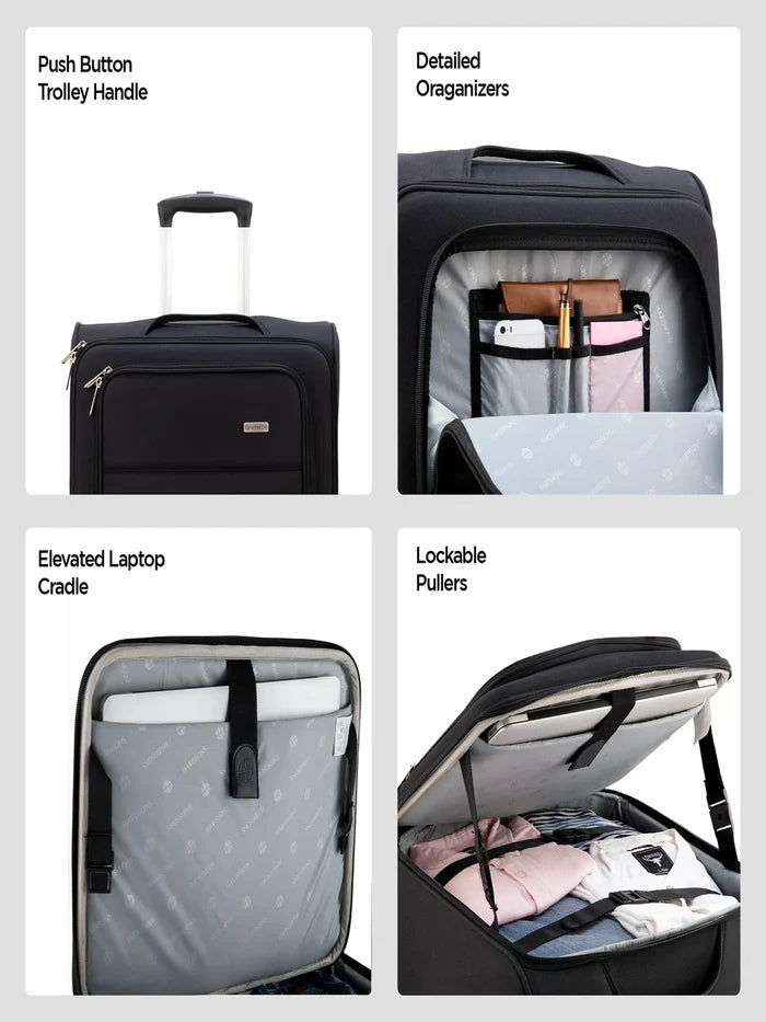 Harrison Bags Directorate 2.0 Functional 41L Cabin Size Luggage Bag 15.6 Inches Shadow Ash
