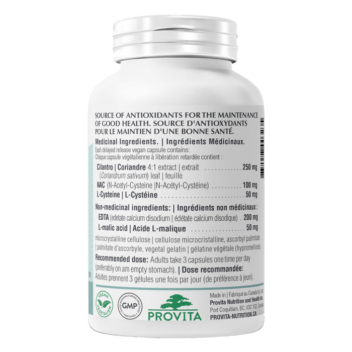Bottle of Provita Heavy Metal Detox with EDTA Chelator Back
