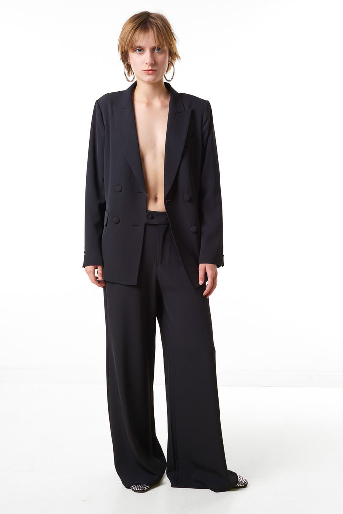 High waist straight flow tailored trousers wholesale