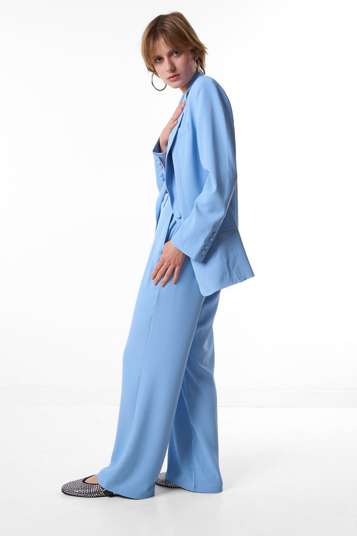 High waist straight leg fluid tailored trousers wholesale