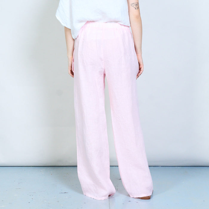 High waist wide leg relaxed fit trouser with drawstring detail wholesale