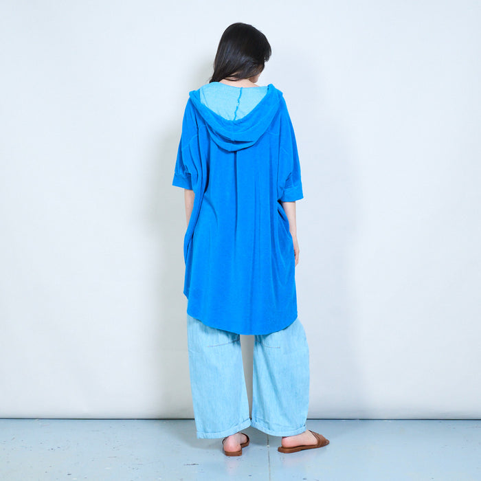 Hooded mesh panel robe top wholesale