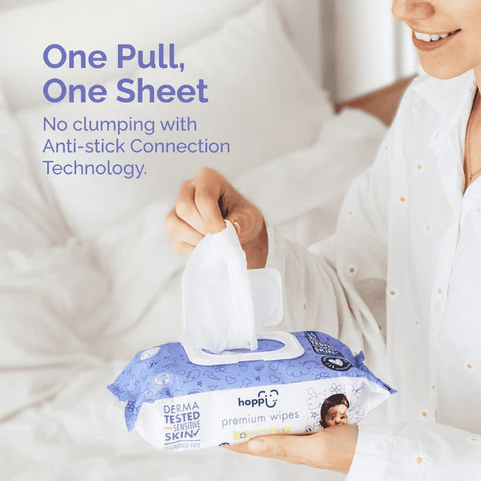 HOPPI Hoppi 99% Premium Water Baby Wipes (20 Wipes x 5 Packs) | Isetan KL Online Store