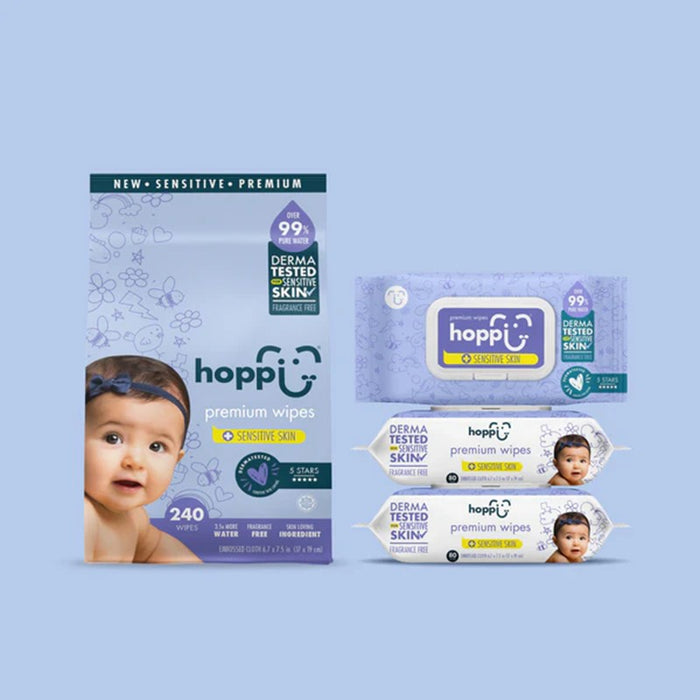 HOPPI Hoppi 99% Premium Water Baby Wipes (80 Wipes x 3 Packs) | Isetan KL Online Store