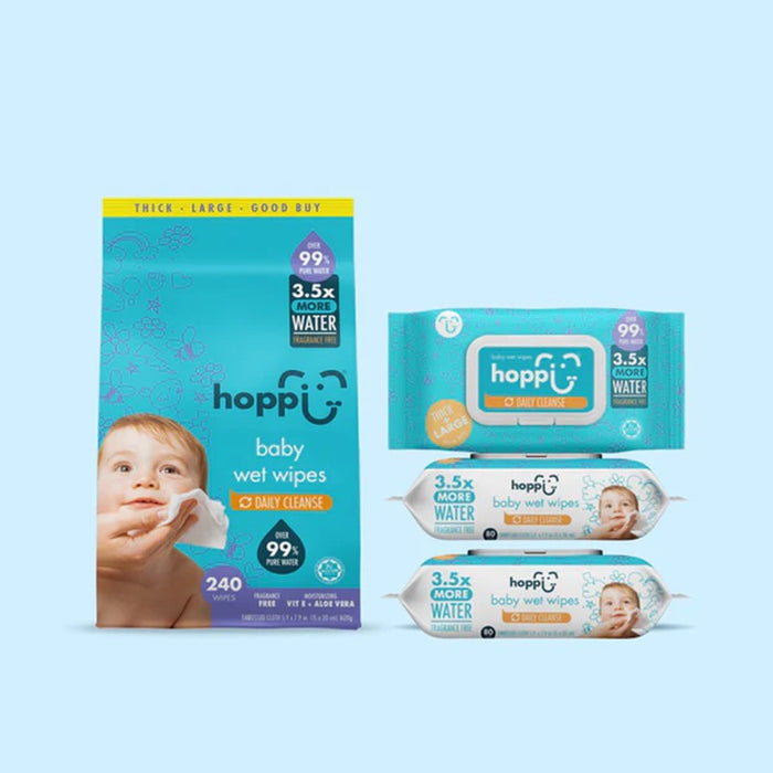 HOPPI Hoppi Baby Wet Wipes (80 Wipes x 3 Packs) | Isetan KL Online Store
