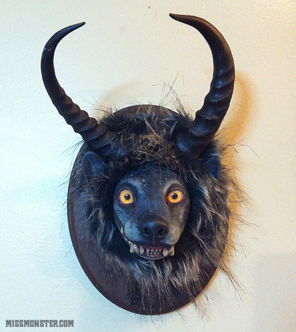 HORN HYENA TROPHY HEAD- ORIGINAL ART