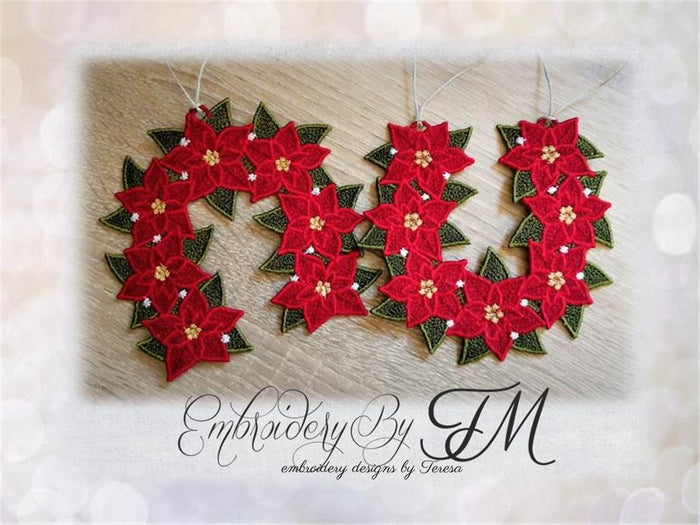 Horseshoe made of flowers FSL - Poinsettia / 5x7 hoop