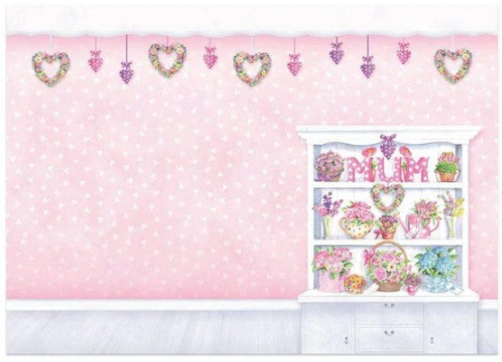 Hunkydory Crafts - Springtime WIshes - Deco-Large - Best Mum Ever!.  Spring into the new year with the deco-large collection: Springtime Wishes. The collection features bright and colourful artwork of: pretty florals, homewares, bees, butterflies, birds, kittens, puppies and the Easter bunny. Available at Embellish Away located in Bowmanville Ontario Canada.
