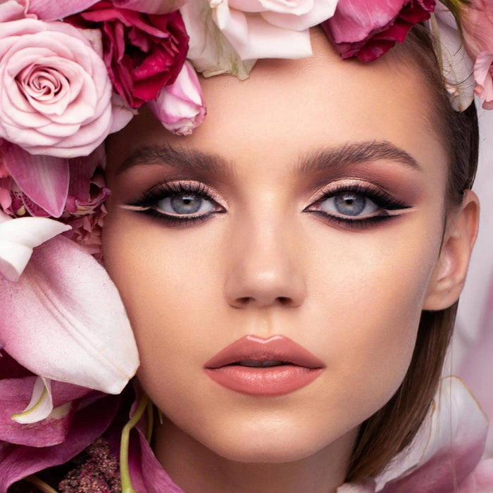 I Need a Rose Lipstick model look.