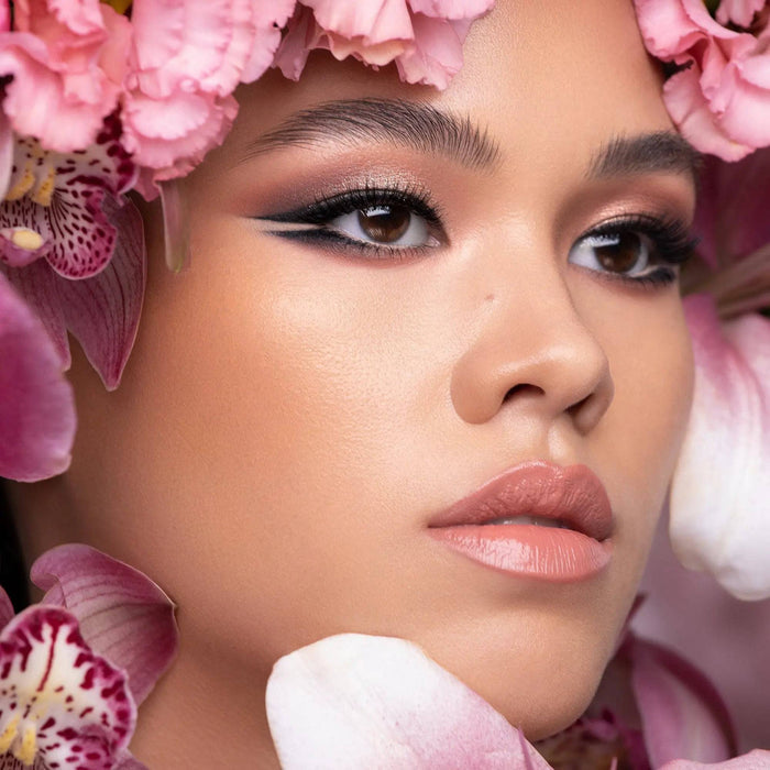 I Need a Rose Lipstick model look.