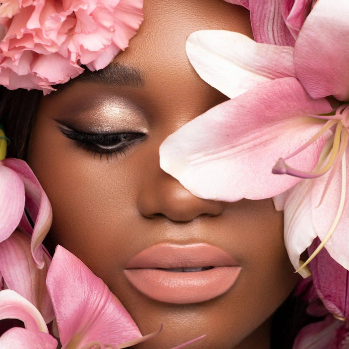 I Need a Rose Lipstick model look.