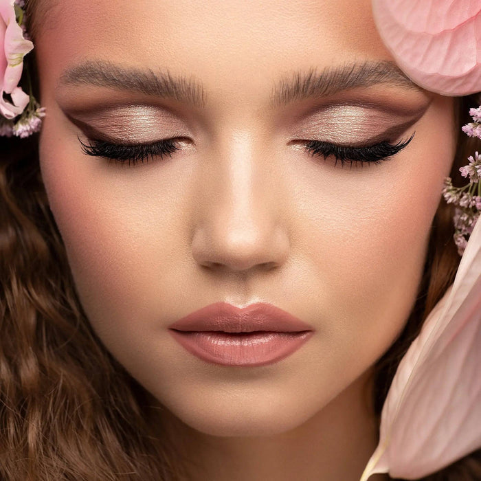 I Need a Rose Lipstick model look.