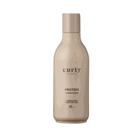 IdHAIR Curly Xclusive Protein Conditioner 250ml for repairing and strengthening curly hair with hydrolyzed vegetable protein and jojoba oil