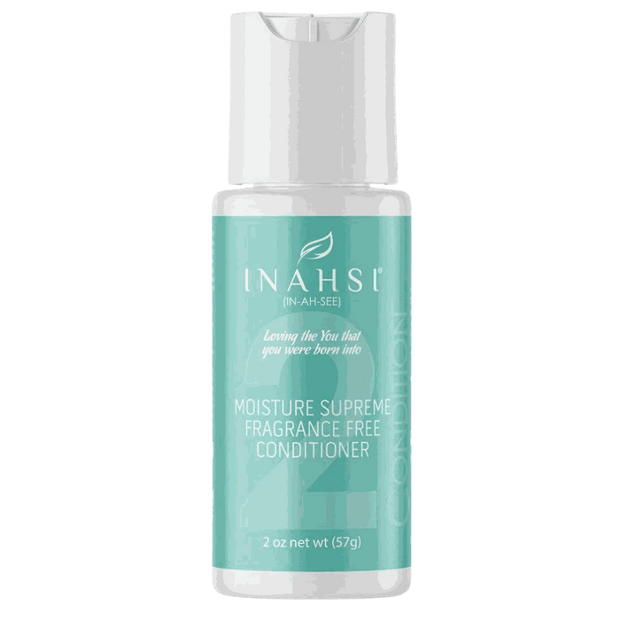 Inahsi Moisture Supreme fragrance-free conditioner bottle with moisturizing ingredients for soft, hydrated hair