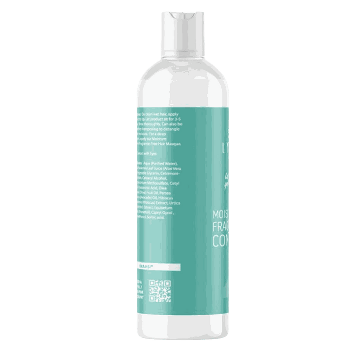 Inahsi Moisture Supreme fragrance-free conditioner bottle with moisturizing ingredients and hyaluronic acid for soft, hydrated hair